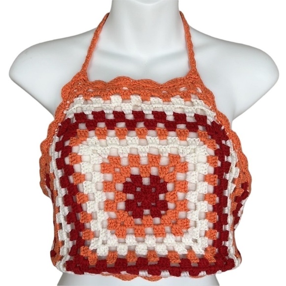 Full Tilt Boho‎ Crocheted Fully Lined Halter Top - Picture 1 of 11